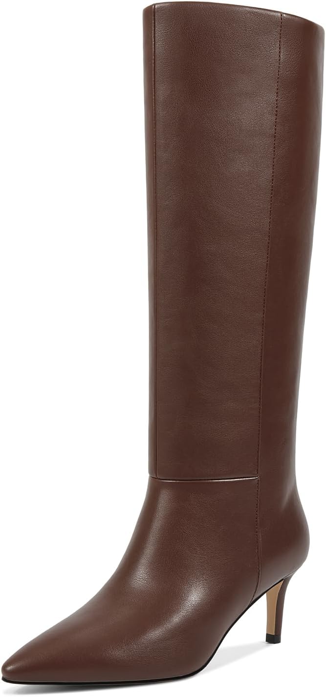 Wetkiss Knee High Boots for Women with Kitten Heel Design