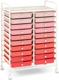GOFLAME 20-Drawer Rolling Storage Cart - Colorful Craft Organizer