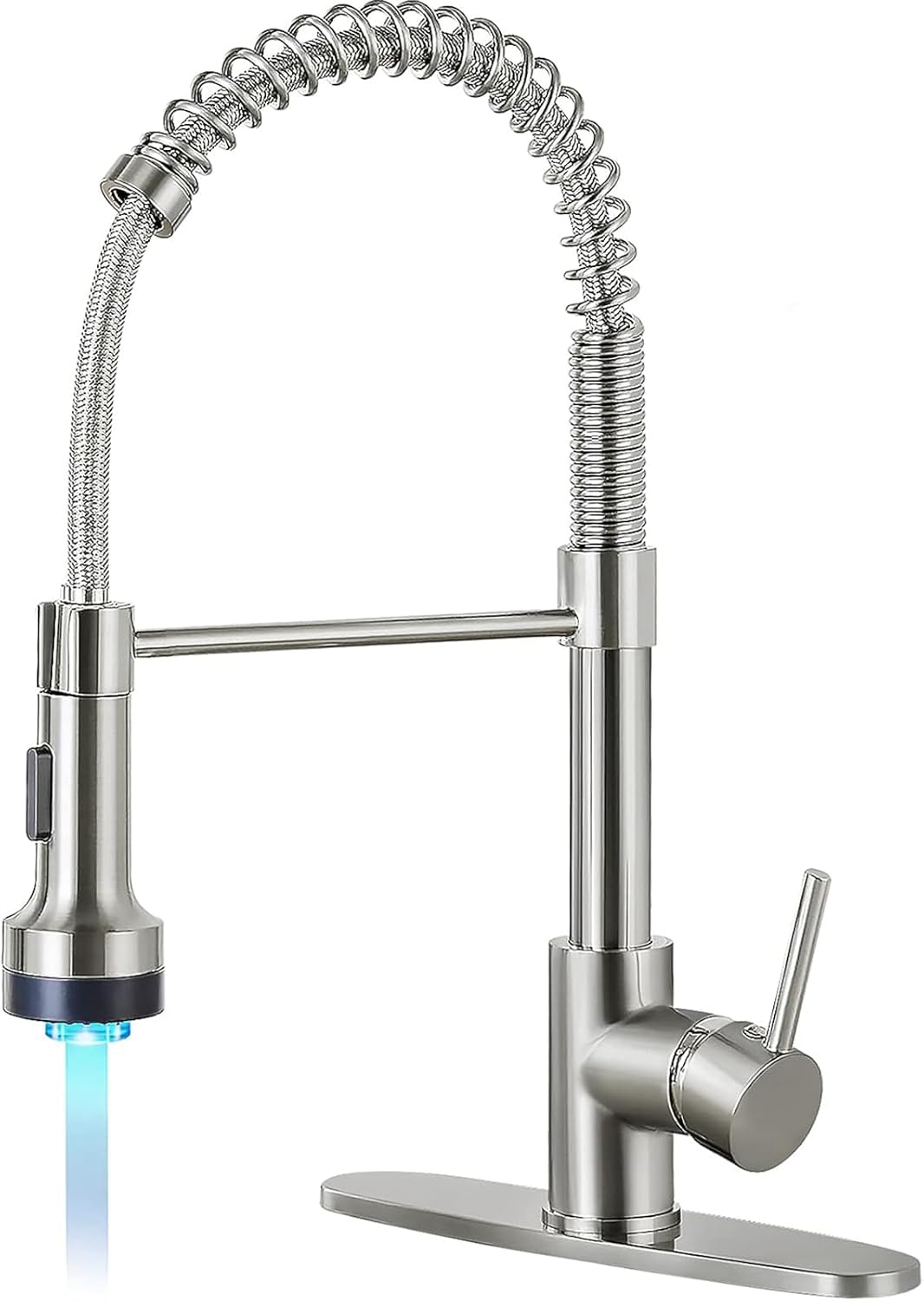 DJS Kitchen Faucet with Pull Down Sprayer and LED Light