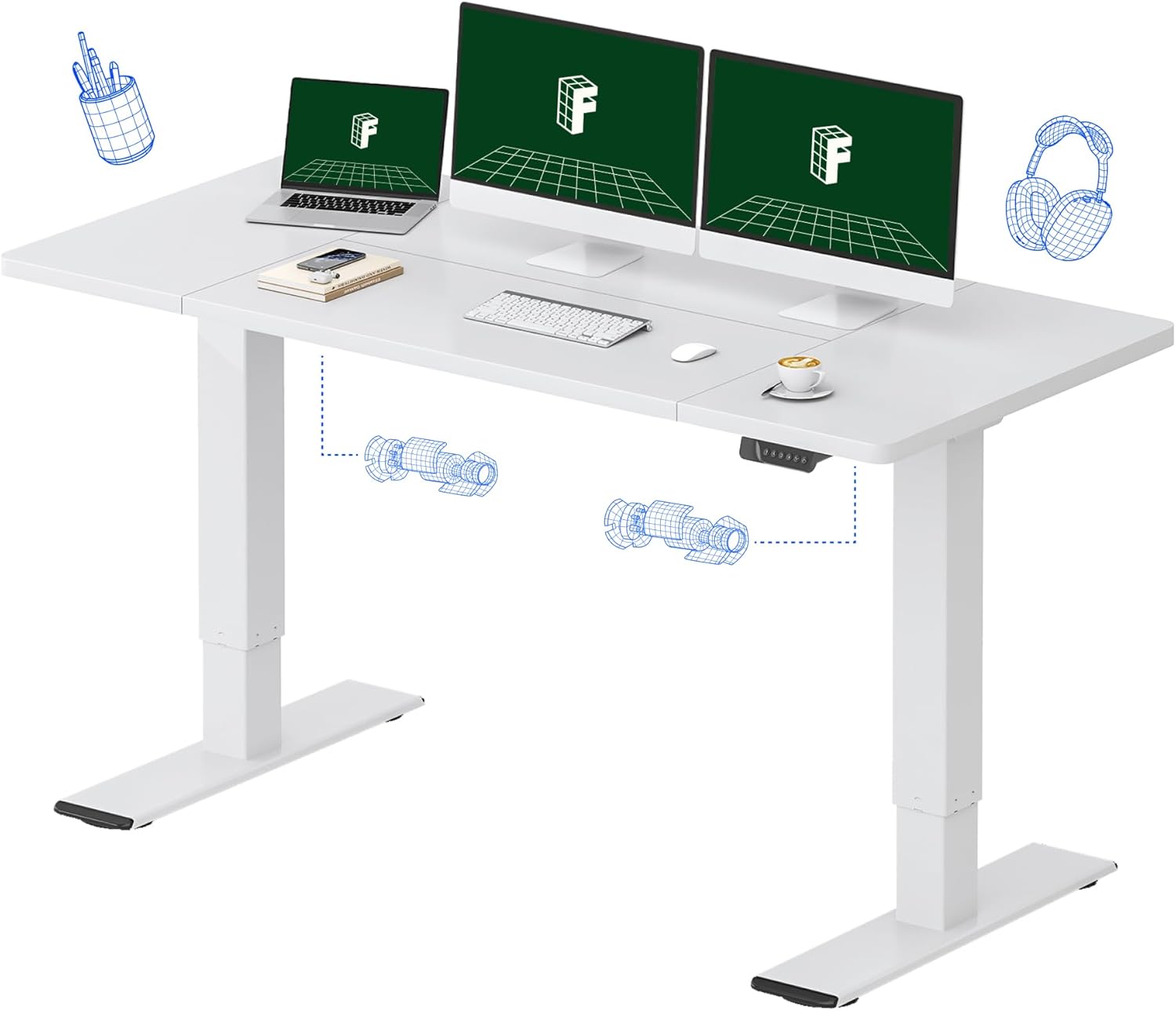 FLEXISPOT 63 x 28 Inch Dual Motor Standing Desk for Home Office
