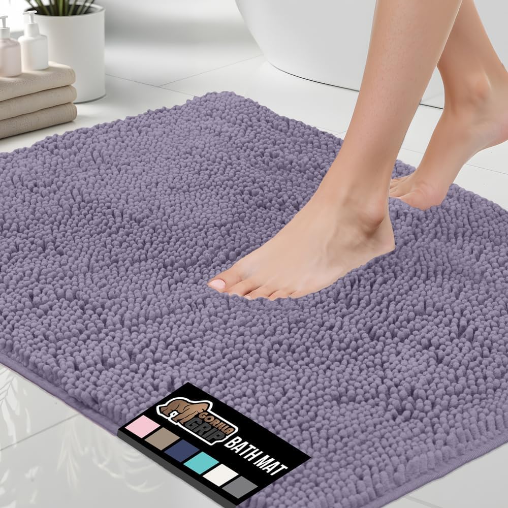 GORILLA GRIP Bath Rug Mat 44x26 Soft Absorbent Chenille Comfort