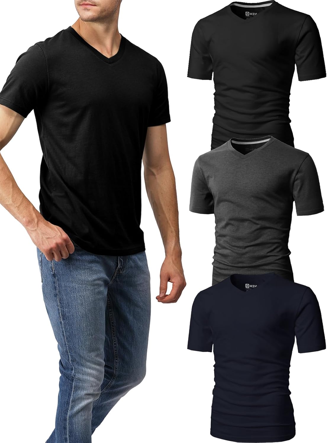 H2H Mens Slime Short Sleeve T-Shirts for Everyday Comfort