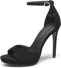 DREAM PAIRS Women's Heels Open-Toe Ankle Strap - 4.4in Stiletto