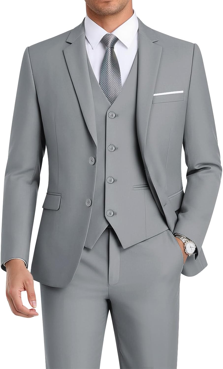 WEEN CHARM Men's Slim Fit 3-Piece Suit Set for Any Occasion