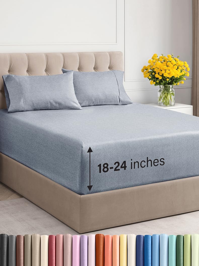 Extra Deep Twin XL Sheet Set - Breathable & Cooling Luxury