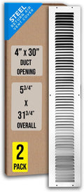 Fits 4x30 Duct Opening Steel Return Air Grille - 2 Pack