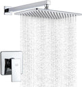 Shower Faucet Set Chrome Rainfall 12 Rectangle Stainless Steel - High