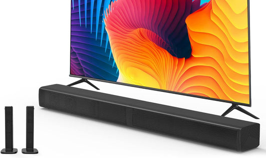 Puxinat 2-in-1 Sound Bar: Dual Subwoofer, Surround Sound