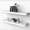 Habudda Floating Shelves for Wall 30 in - White Rustic Wood