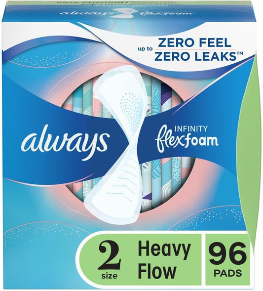 Always Infinity FlexFoam Pads, Heavy Flow, 3x32ct packs