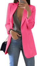 Womens Casual Open Front Blazer Jacket - Lightweight Office Layer