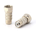 RF and RCA Coaxial Adapter 100 Pack - RCA Female to F-Pin (F81)