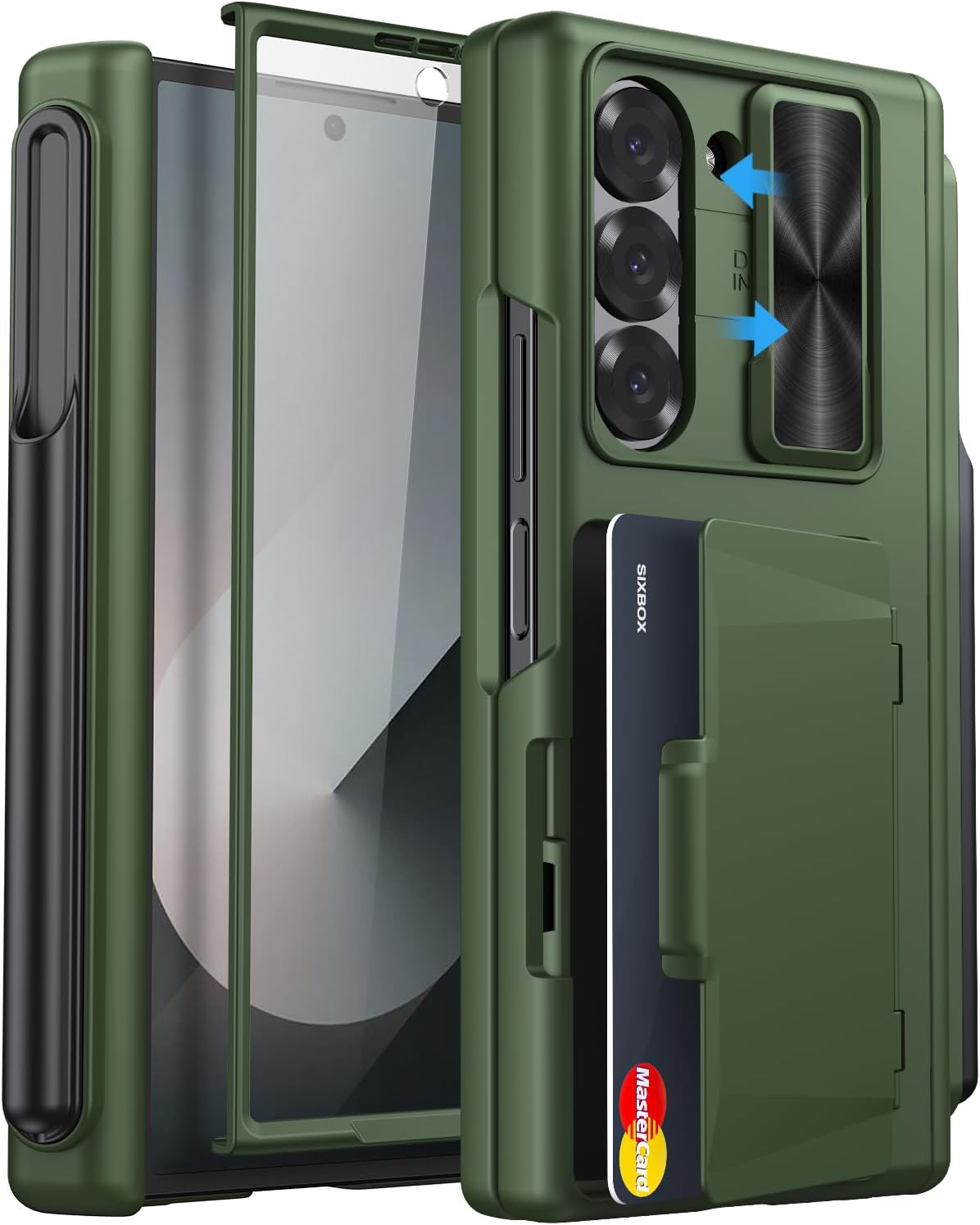 Samsung Galaxy Z Fold 6 Case with Card Holder & Hinge Protection
