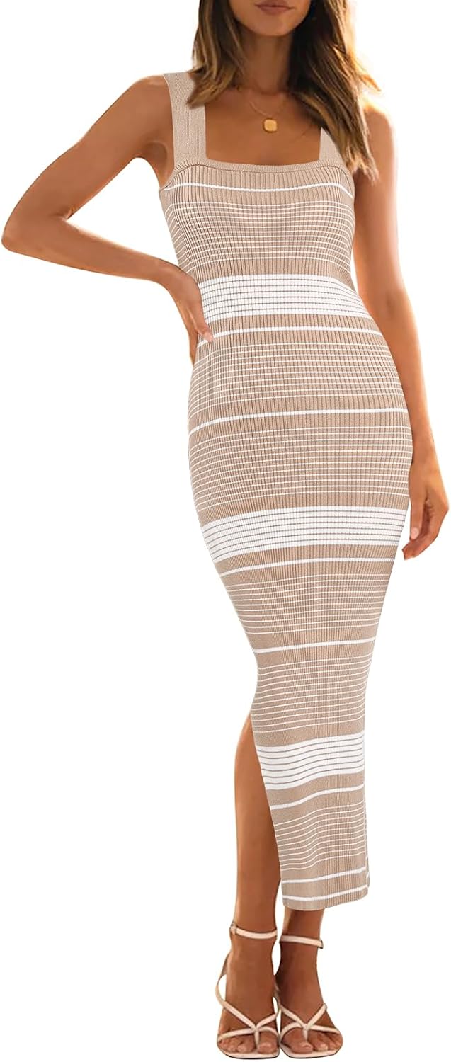 MEROKEETY Women's Summer Bodycon Midi Dress for Every Occasion
