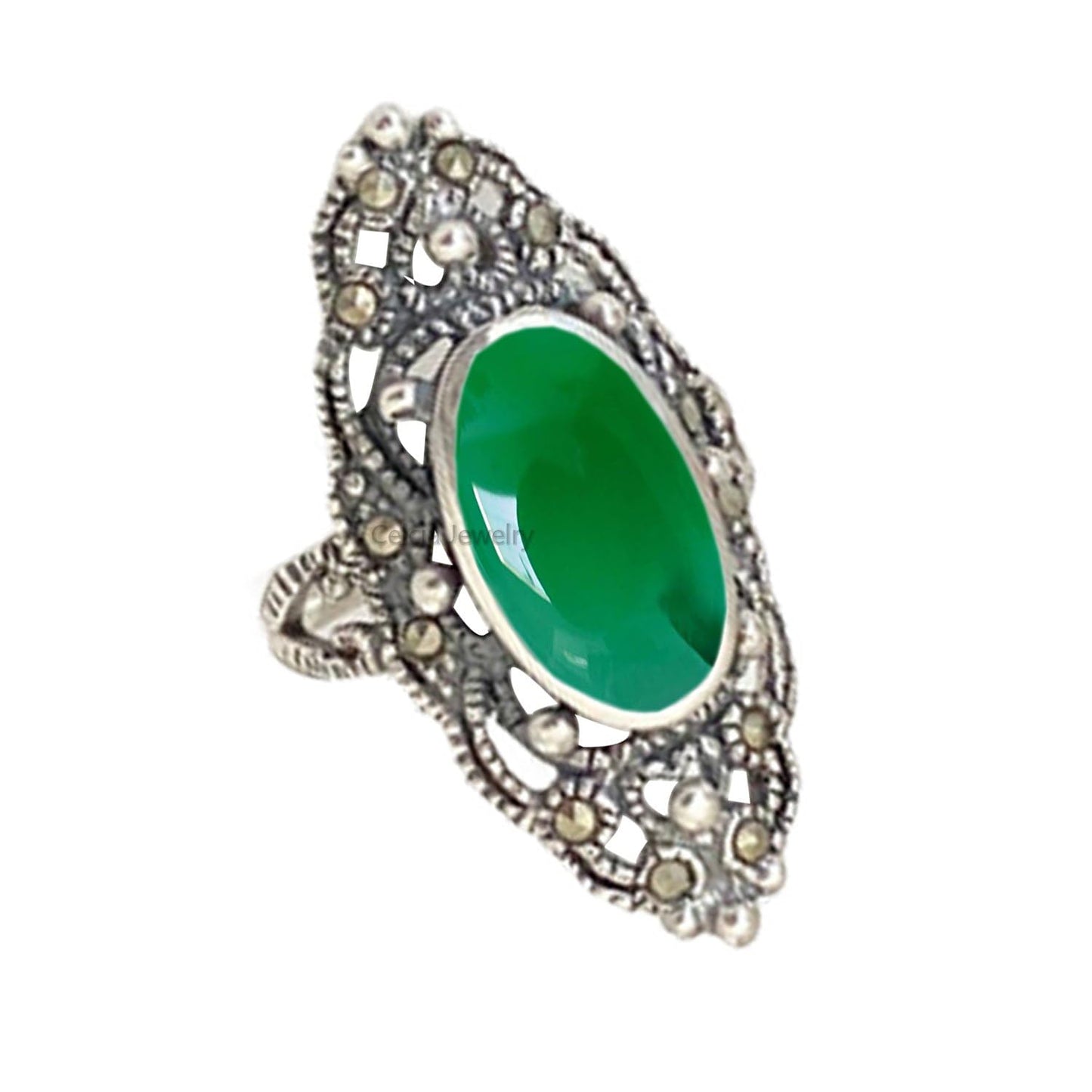 Pure 925 Sterling Silver Turquoise Ring for Women, Size 5