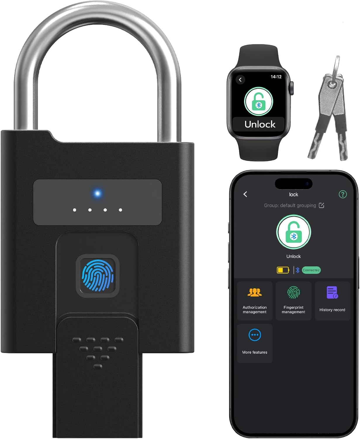 Keylesslife Fingerprint Padlock: Smart & Heavy Duty Security