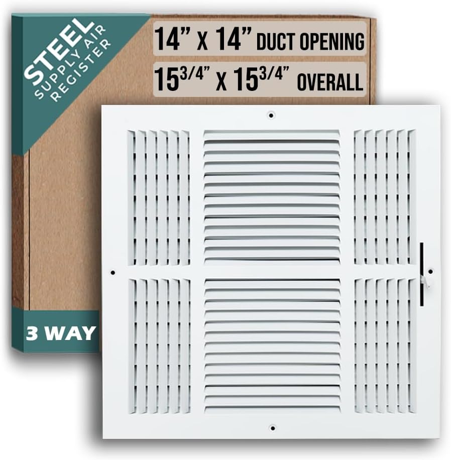 Fits 14x14 Duct Opening 3 Way Steel Air Supply Diffuser Review