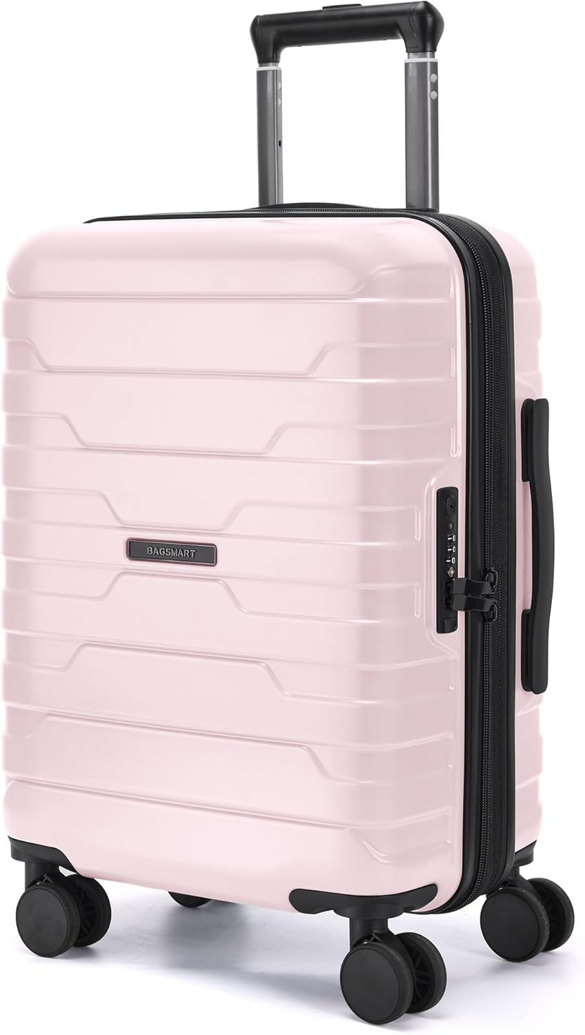 BAGSMART 20 Inch Carry On Luggage with Spinner Wheels for Travel