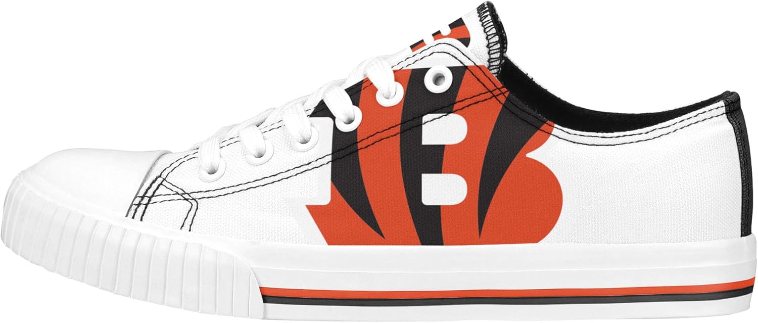 FOCO Women's NFL Team Big Logo Low Top White Canvas Sneakers