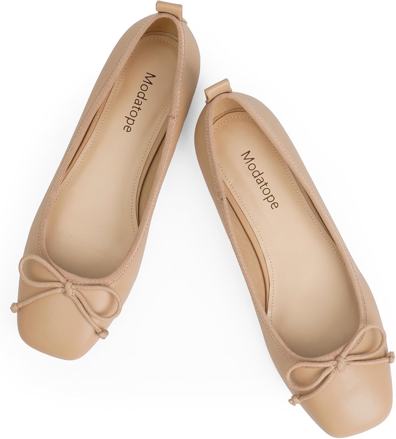 Modatope Ballet Flats with Bow for Dressy Occasions and Comfort