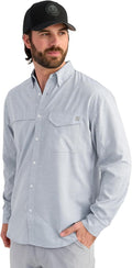 HUK Men's Tide Point Long Sleeve Shirt with Button Closure for Comfort