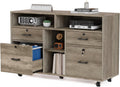 VINGLI Wide 4 Drawer File Cabinet with Lock - Rolling Printer Stand