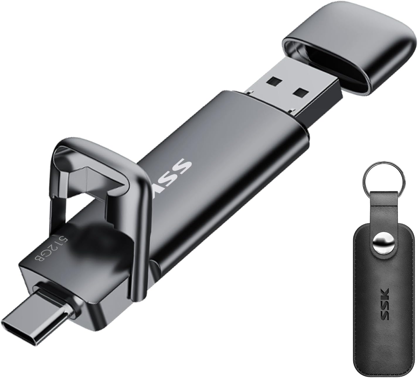 SSK External USB C SSD Flash Drive 512GB for Fast Data Transfer