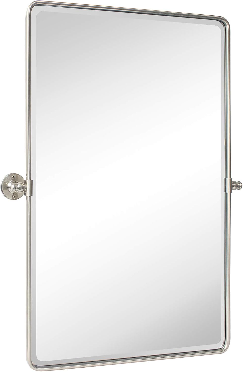 TEHOME Brush Nickel Pivot Rectangle Bathroom Mirror for Chic Spaces