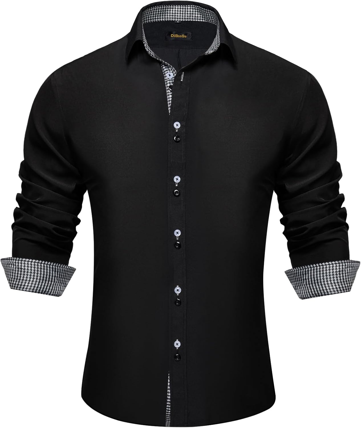 DiBanGu Men's Dress Shirt Long Sleeve Casual Button Down Style