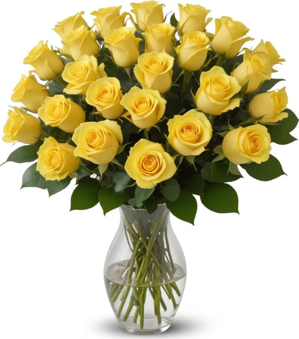 25 Yellow Roses by Arabella Bouquets - Fresh Flower Gift
