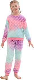 V.&GRIN Girls Fleece Pajamas Set - Soft Cozy Pullover Sweatshirt Pants