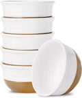 Ceramic White Colorblocked Bowls - 20 OZ Stackable Set of 6