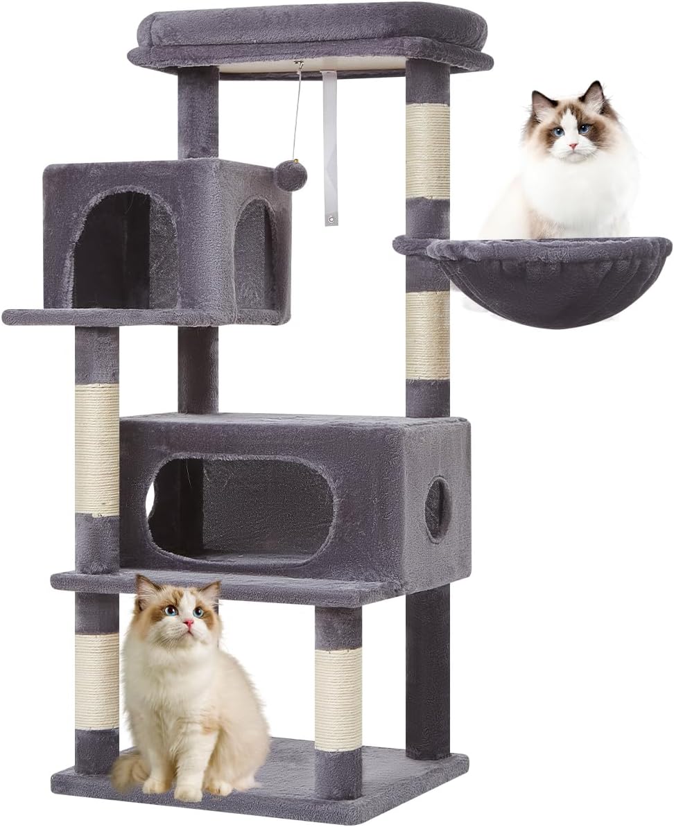 Taoqimiao 49-Inch Cat Tree with Adjustable Baskets for Cats