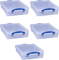 Really Useful Box Stackable Box Clear 5 Pack - Clear 4L Organizers