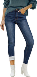 Fleece Lined Jeans for Women High Waist Skinny - Warm Stretch