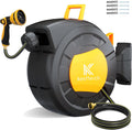Retractable Garden Hose Reel 1/2 in x 65 ft - Wall Mount Reel for Tidy