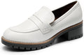 Womens Platform Chunky Heeled Loafers - Comfort & Traction