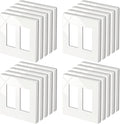 20 Pack 2-Gang Screwless Wall Plate USWP4 Glossy Off White - Clean