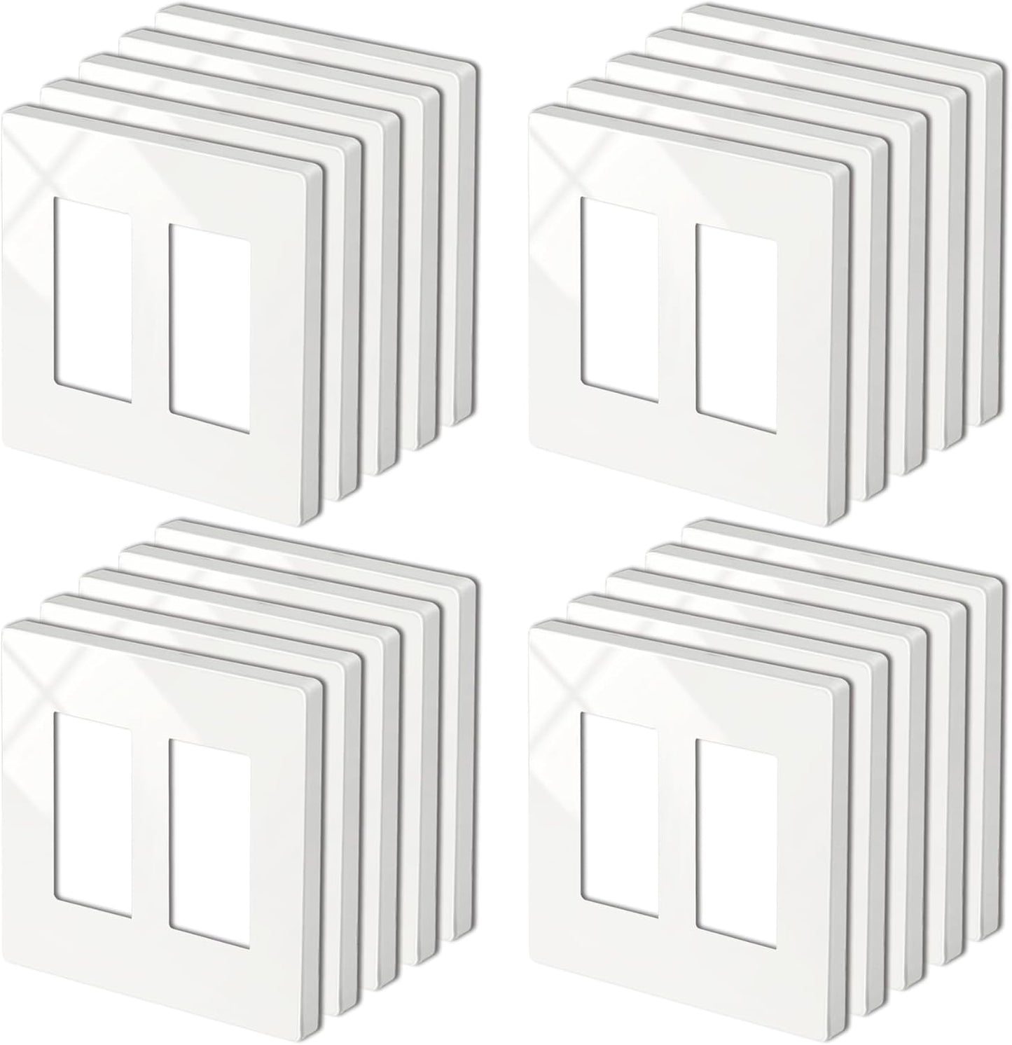 20 Pack BESTTEN Screwless Wall Plate for Modern Home Decor