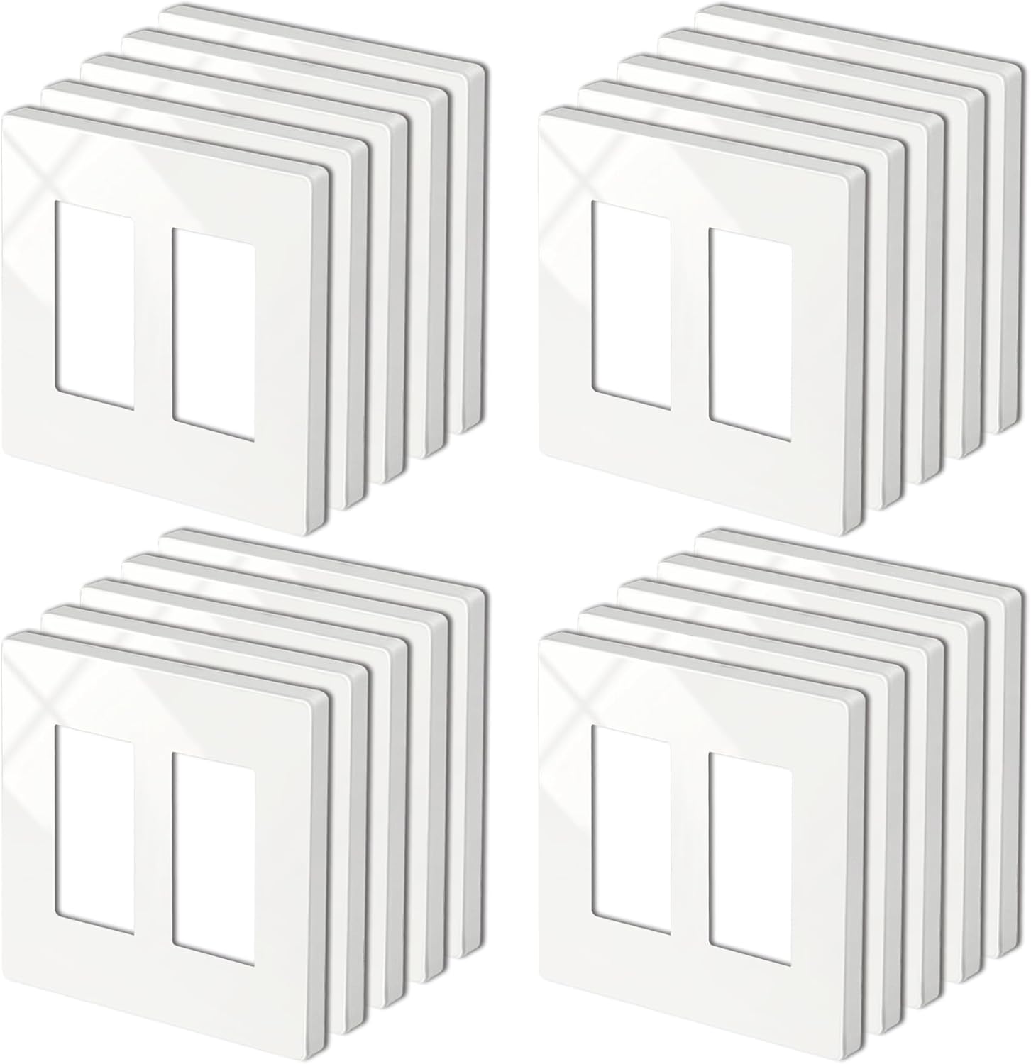 20 Pack BESTTEN Screwless Wall Plate for Modern Home Decor