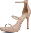 Stiletto Women High Heels Peep Toe Strappy Sandals - 4.3 in