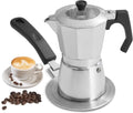 ESEVOLO Moka Pot Kit: 6 Cup Espresso Maker + Induction Plate - Portable & Stylish!