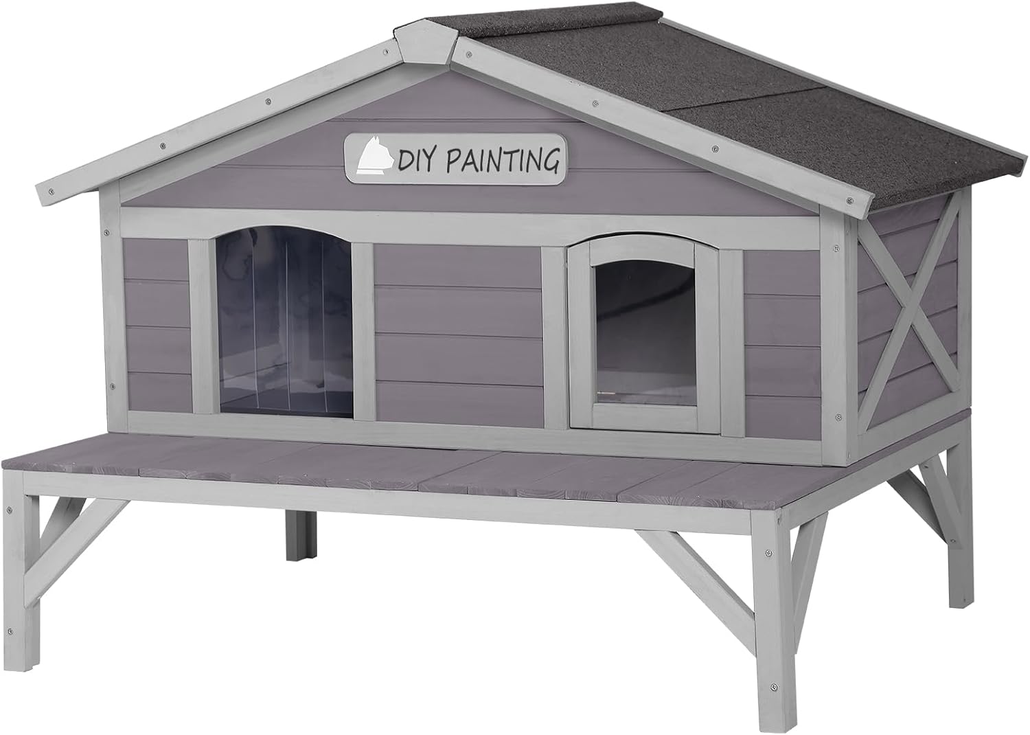 GUTINNEEN Outdoor Cat House for Winter Weatherproof Shelter