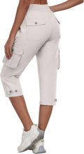Women Cargo Capris Pants with Pockets - Lightweight Quick Dry Travel