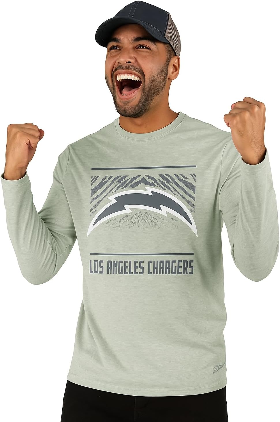 Zubaz NFL Men's Long Sleeve Team Graphic T-Shirt for Fans