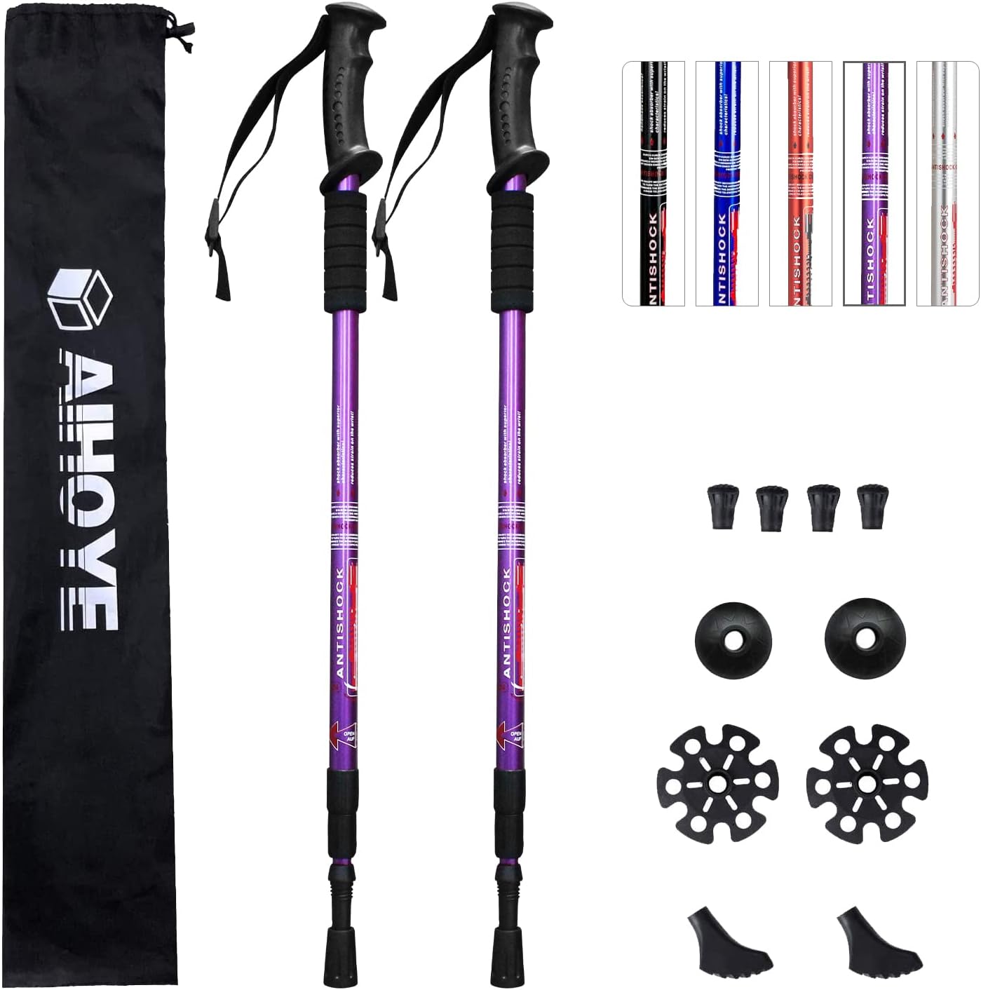 Aihoye Collapsible Hiking Poles - Lightweight Anti Shock!