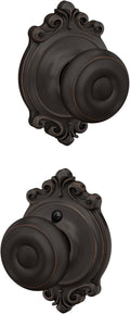 Schlage F10 GEO 716 BRK Georgian Door Knob with Brookshire Trim