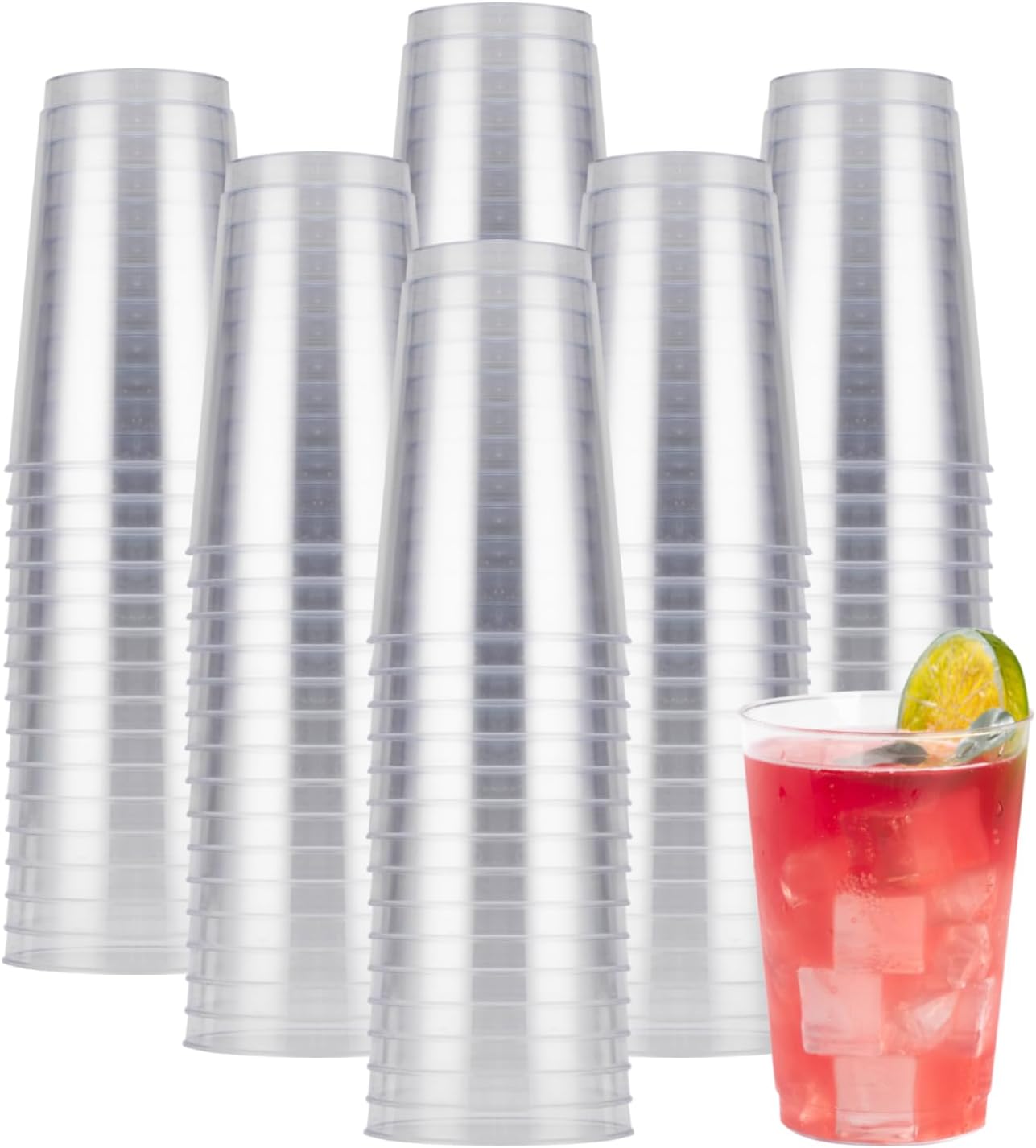 200PCS 12oz Clear Plastic Cups for Parties and Events