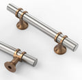 3 Inch Brushed Satin Nickel and Champagne Bronze Cabinet Handles - 10