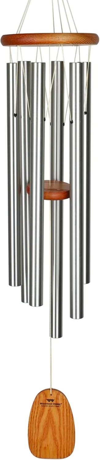Amazing Grace Wind Chime for Outside - 40in Silver Decor